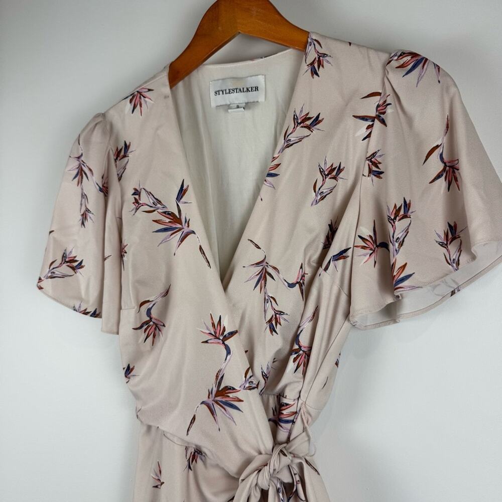 Stylestalker Cream Floral Wrap Dress ~ Small - Picture 4 of 10